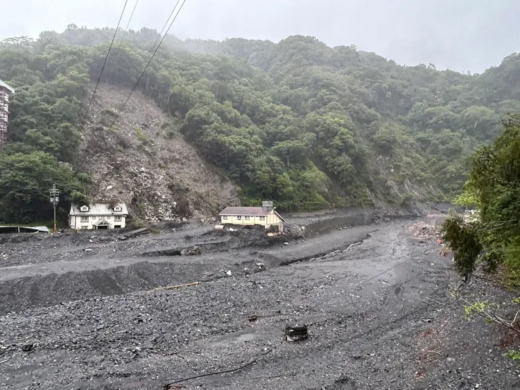 廬山溫泉去年遭受卡努颱風重創，尚未完全復原。鄉公所提供