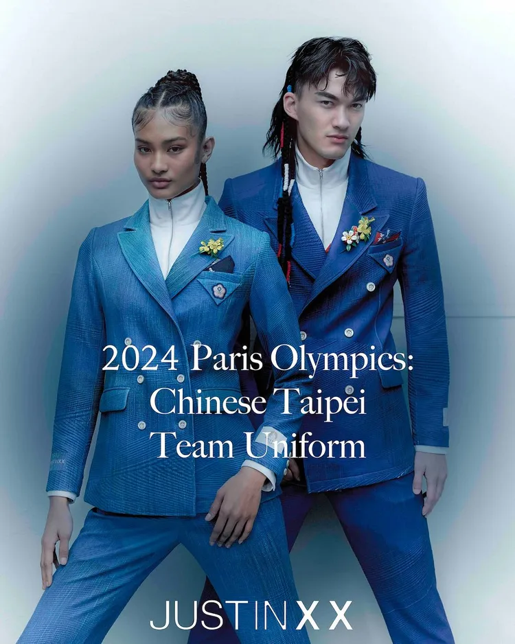 台灣設計師周裕穎為中華隊打造的本屆奧運進場服。翻攝justinxx_official IG