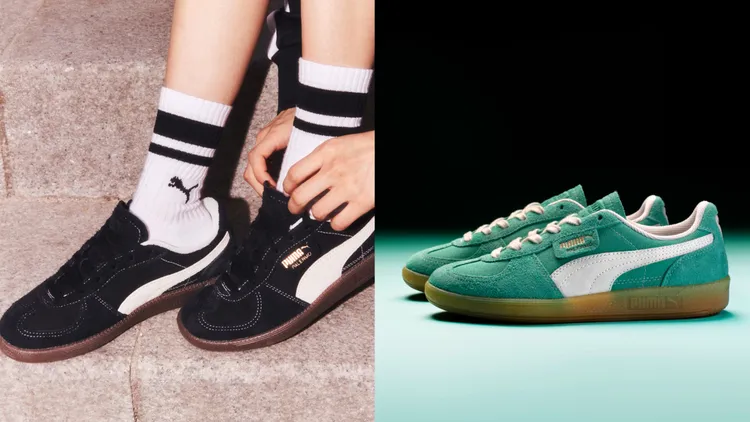 鞋面以撞色、異材質拼接打造出視覺層次。品牌提供