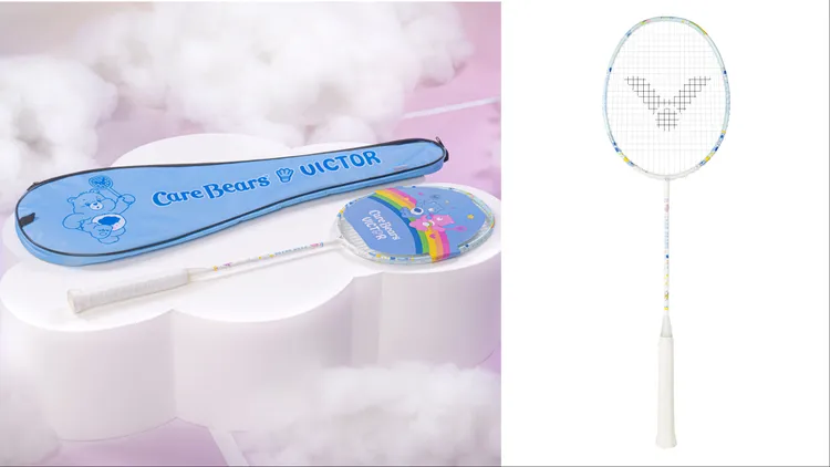 VICTOR X Care Bears聯名系列球拍（白青），2480元。品牌提供