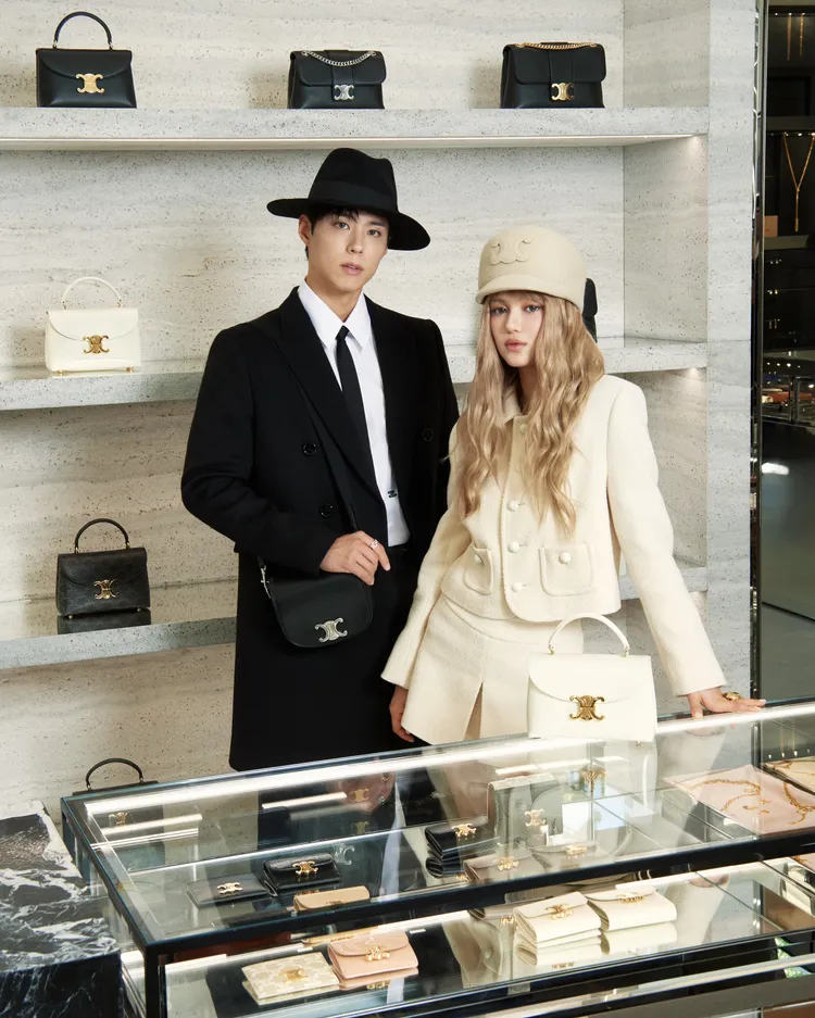 朴寶劍（左）Danielle現身大阪御堂筋精品店開幕。品牌提供