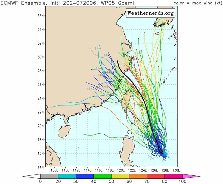 凱米不排除持續西修、更接近台灣。翻攝《觀氣象看天氣》臉書