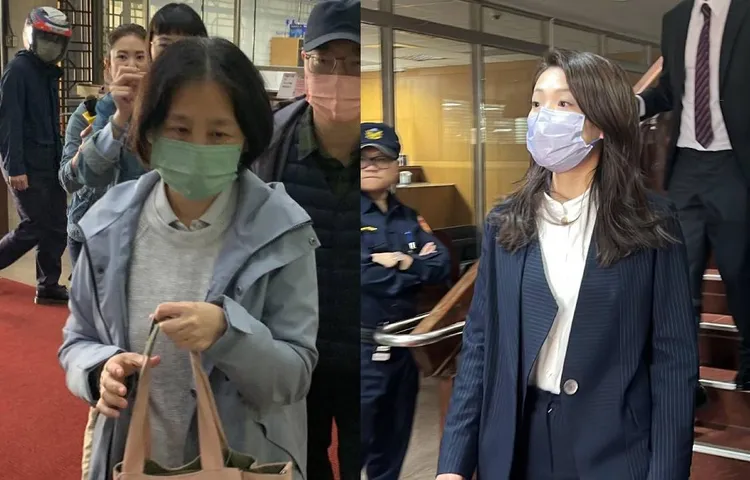 高虹安的前辦公室主任黃惠玟（左）之前出庭作證，指高虹安（右）將部分助理費挪作零用金，購買她自己寫的《面試郭台銘》送人。資料照