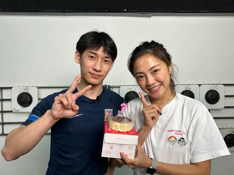 陳弈通（左）生日願望，希望奧運奪金，小8祝福他。《奧運Now英雄》提供