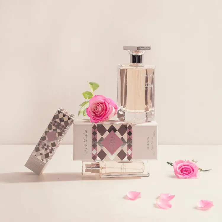 Rose et Marius午後陽光香水，前調：大麻葉、茴香、義大利檸檬、羅勒、西西里綠柑橘；中調：玫瑰、茉莉、紫羅蘭、蘋果、甜瓜；尾韻：橡木、檀香、白麝香，30ml／2080元、100ml／5280元。品牌提供