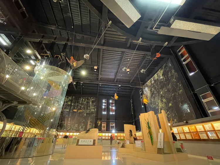 造型排列有如DNA的彩蝶柱內，大約有1,200隻蝴蝶，被稱作是鎮館之寶。S.H.攝