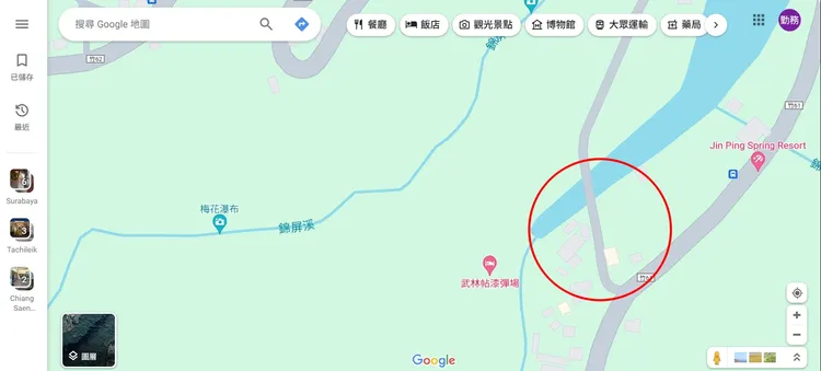 女高中生溺水位置在尖石鄉的錦屏溪。翻攝畫面