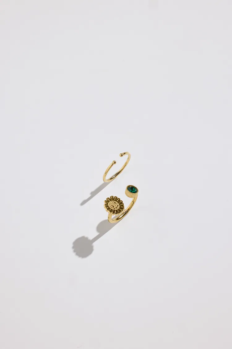 Chocomoo聯名太陽花・兩件入純鋼戒指，1180元。品牌提供