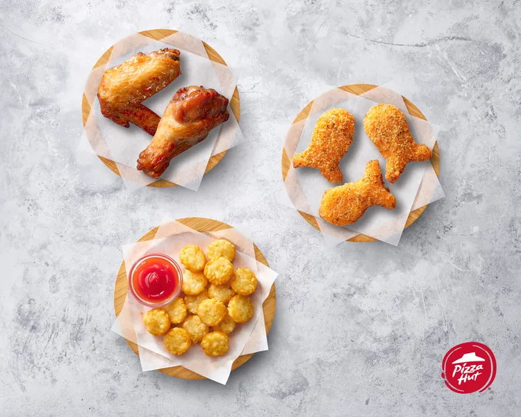 紙包餐全系列單點加1元就能再多吃1種副食。必勝客提供