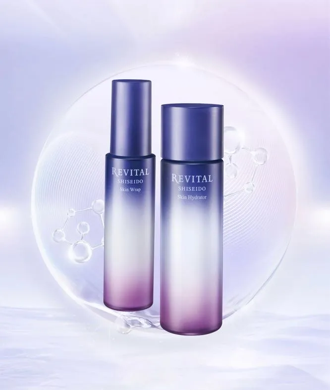 REVITAL多胺無痕保濕露（右）150ml／3100元、多胺無痕彈力乳（左）90ml／3400元。品牌提供
