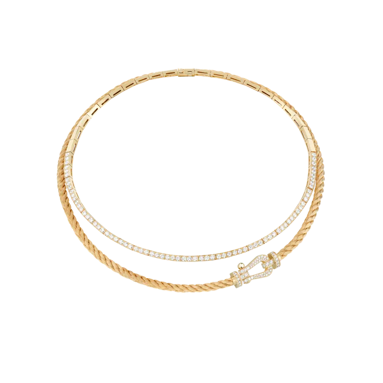 FRED FORCE 10系列 18K黃金鑽石項錬。品牌提供