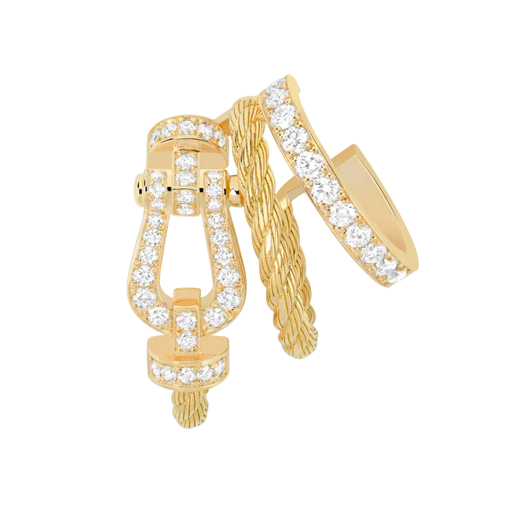 FRED FORCE 10系列 18K黃金鑽石耳環。品牌提供