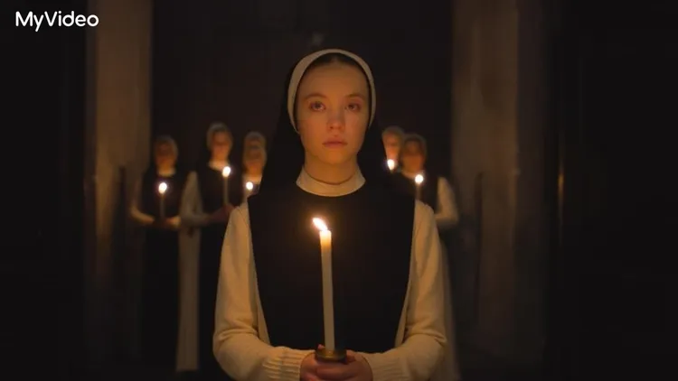 「美乳女神」席德妮史威尼《鬼聖胎》化身修女。MyVideo提供