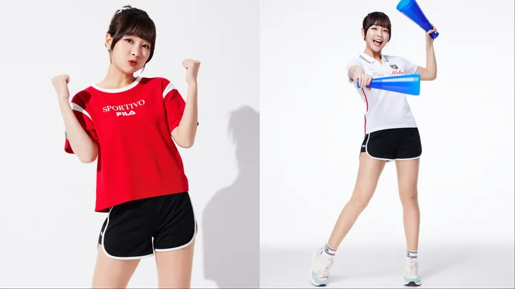 籃籃搭配薄荷綠鞋款點綴造型。品牌提供