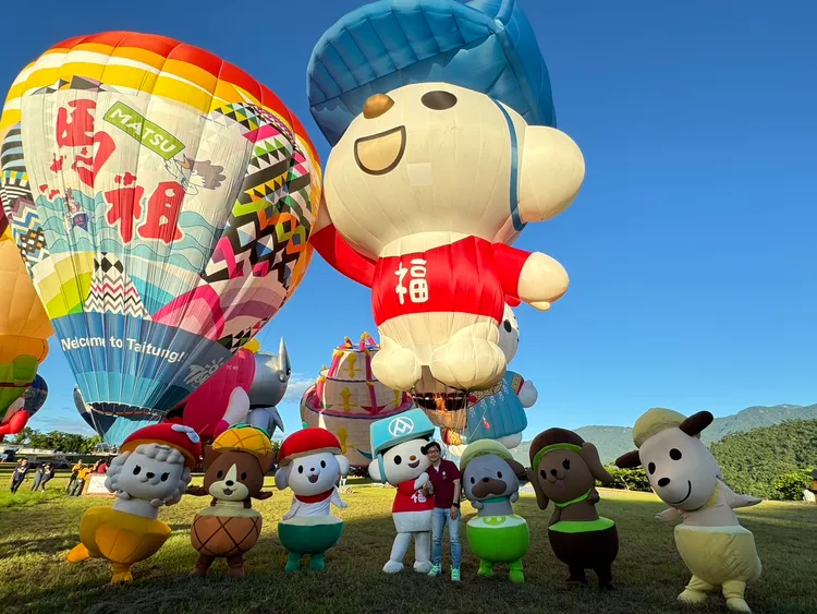 全聯吉祥物福利熊造型熱氣球第7度飛上天。全聯提供