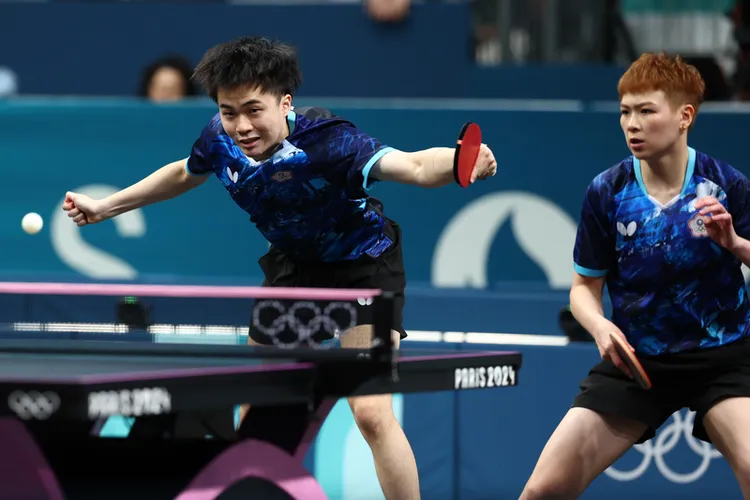 林昀儒和陳思羽無緣獎牌。  中央社