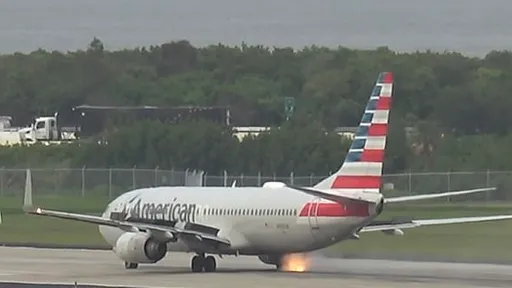 驚險影片｜波音又出事　737客機起飛竟爆胎