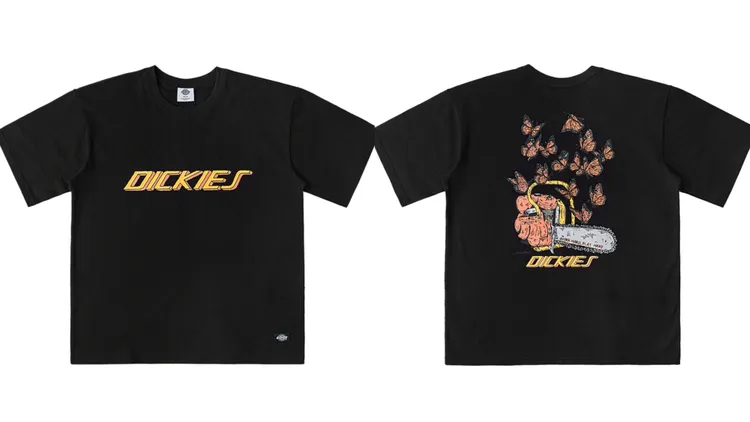 城市工裝系列電鋸蝴蝶印花短袖T，1380元。品牌提供