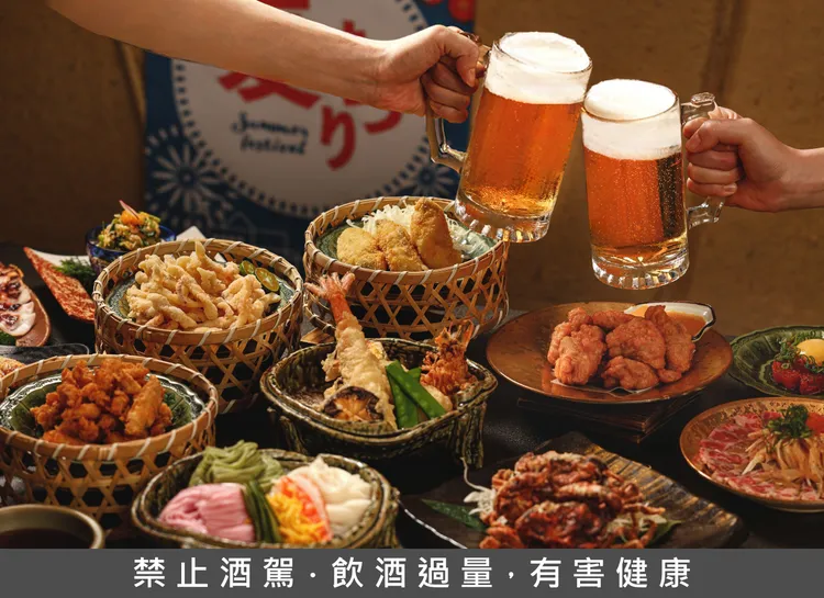 三燔本家全時段享日本ASAHI啤酒買一送一、獺祭清酒系列第二瓶半價。業者提供