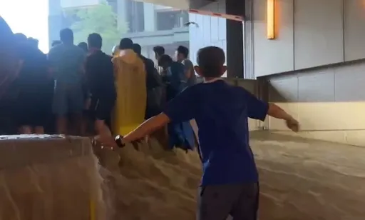 左營大樓地下室「人牆肉身擋水」? 住戶揭真相!驚動陳其邁到場