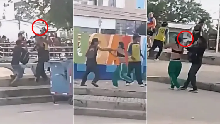 持刀的17歲少年原是攻擊一名男子，少女上前出頭，少年憤而將長刀插入少女臉部後逃逸。翻攝自X