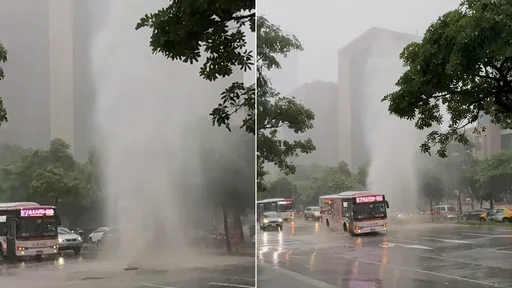 雨炸台北!水柱沖天影片驚人 大安信義時雨量破百毫米