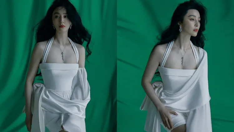 范冰冰穿著Georges Hobeika的2024春夏系列，造型頗有「純慾風」的味道。翻攝微博