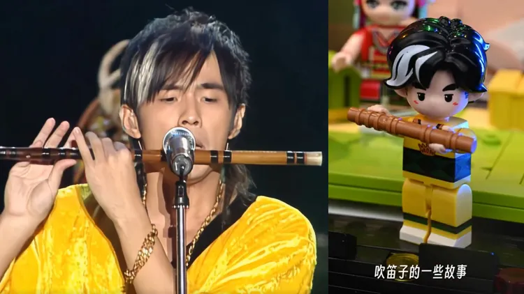 周杰倫2004年《無與倫比》演唱會吹笛子被譽為是「史上最牛表演」之一。左翻攝微博、右翻攝昆凌小紅書