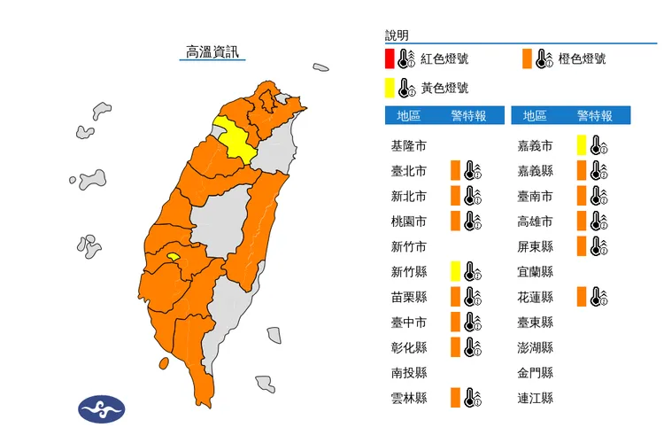 高溫資訊。氣象署提供