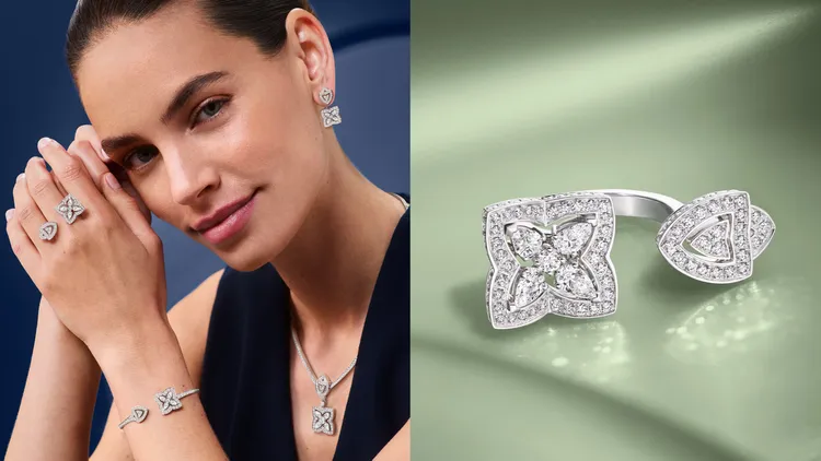 Enchanted Lotus 18K白金開放式鑽石戒指，59萬5000元。品牌提供 