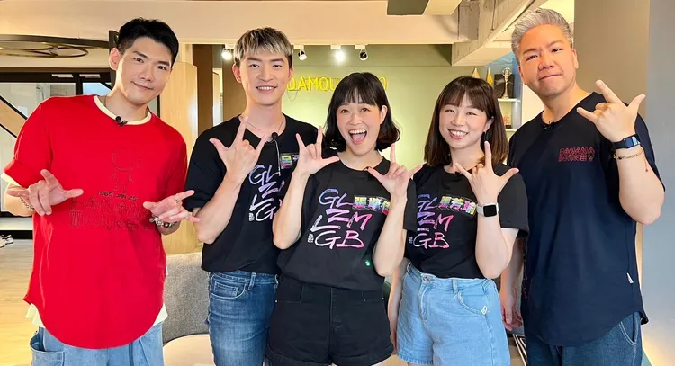 小鹿（左起）、呂承祐、張擎佳、張芳瑜、阿甘。民視提供