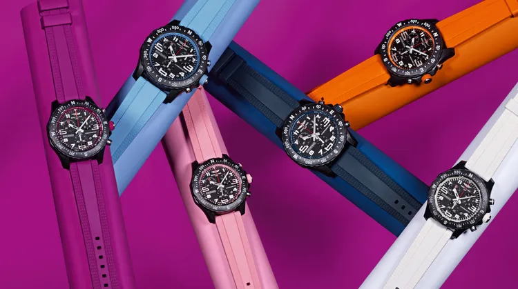 年靈Endurance Pro 腕錶，Breitlight錶殼，黑色錶盤，橡膠錶帶，百年靈82型機芯/百年靈83型機芯，防水深度100米，43mm／10萬9000元、38mm／9萬9000元。品牌提供
