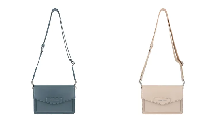 Adelie 信封斜背包岩藍色（左）、燕麥色，各1990元。品牌提供
