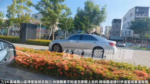 太誇張!囂張駕駛竟把汽車開上人行道 波麗士要找你了