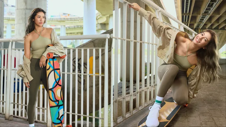 瑞瑪席丹穿著T字背肩帶設計背心、高腰口袋緊身褲、輕量收腰飛行員夾克。翻攝瑞瑪席丹IG