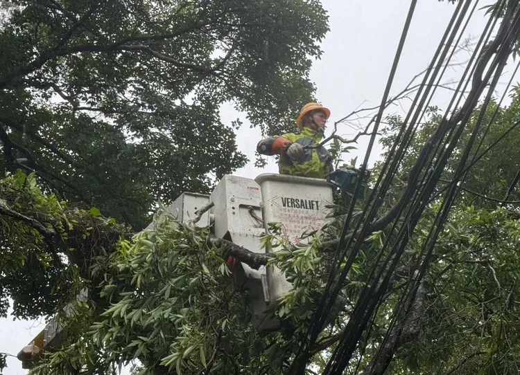 工程人員搶修。新竹區處提供