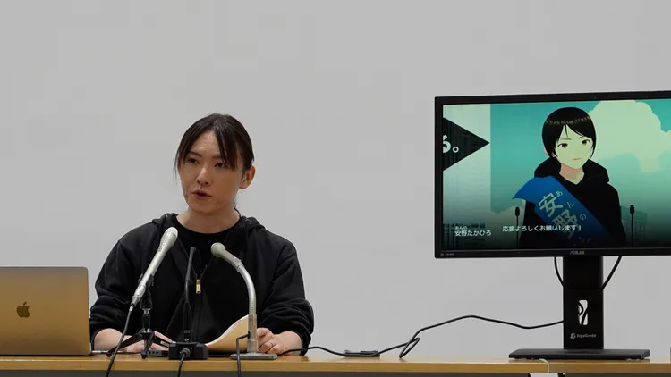 安野貴博在東京宣布參選知事。翻攝自X安野貴博