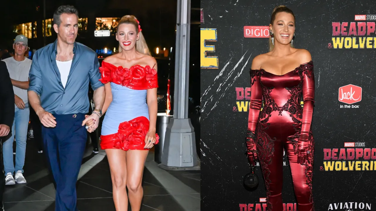 萊恩雷諾斯（左圖左）與布蕾克萊弗莉（左圖右、右圖）一同宣傳新戲。品牌提供