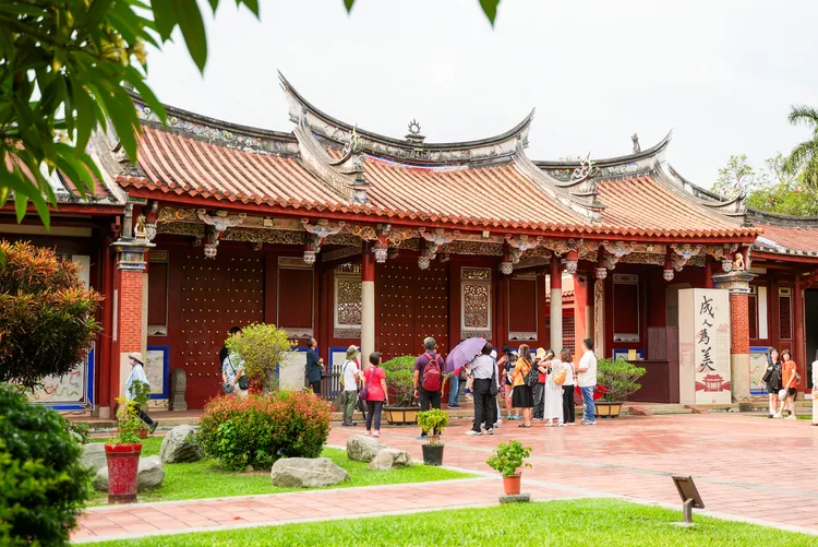 臺南孔廟舉行祭典分為春秋二祭：春祭於每年春分舉行；秋祭於國曆9月28日孔子誕辰紀念日舉行。田欣雲攝