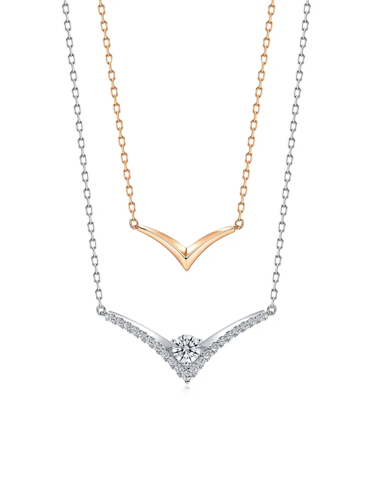 PROMESSA小皇冠
18K白金玫瑰金鑽石頸鍊，6萬1700元起。品牌提供