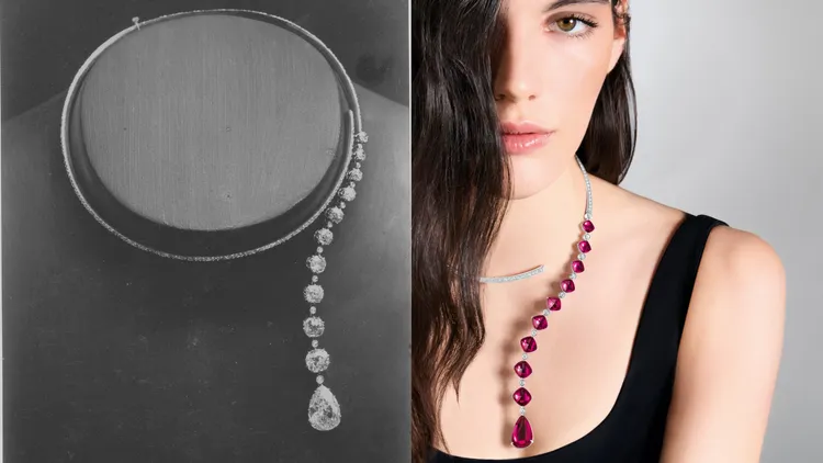 BOUCHERON以品牌檔案中1884年的問號項鍊作品為靈感，打造全新可雙面佩戴的Goutte問號項鍊。品牌提供