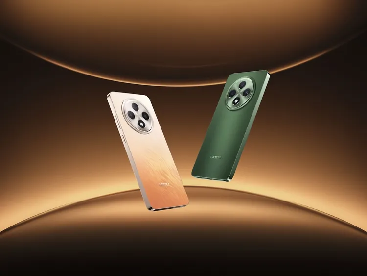 OPPO Reno12 F推出暖橘與墨綠兩種顏色。OPPO提供。