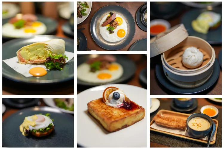 早餐時段採半自助形式，除了選擇豐富的自助吧，還能單點公正包子、鮭魚歐姆蛋、鹹豆漿油條、法式吐司、班尼迪克蛋等中西式餐點。田欣雲攝