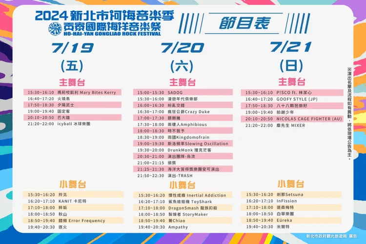 活動邀請多組經典獨立樂團輪番嗨唱，精采表演內容讓大家盡情搖滾。觀光局提供