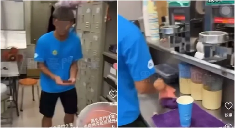清心男員工製作飲料玩鬧，總部下令停業。翻攝Threads