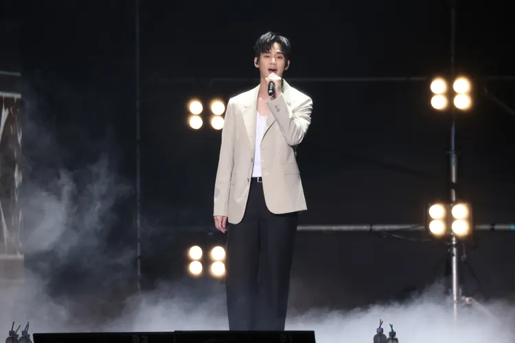 金秀賢深情獻唱《淚之女王》原聲帶出場。彭欣偉攝