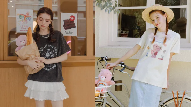 Care Bears兩穿聖代T（左圖）1980元、Care Bears熊熊店長T（右圖），1980元。品牌提供