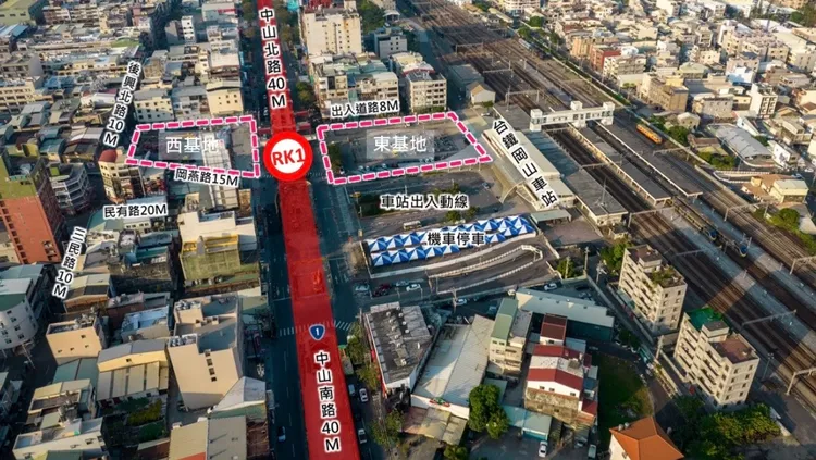 捷運岡山車站聯開案，西基地達麗建設已得標，東基地目前招商中。高市府提供