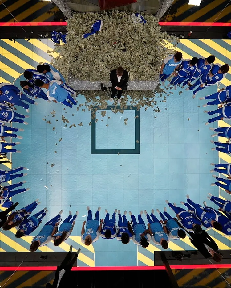 野獸先生最新影片「50位YT爭奪百萬美元」，砸2百萬美金打造真實版《魷魚遊戲》，並成功送出百萬美金大獎。翻攝《MrBeast》的IG