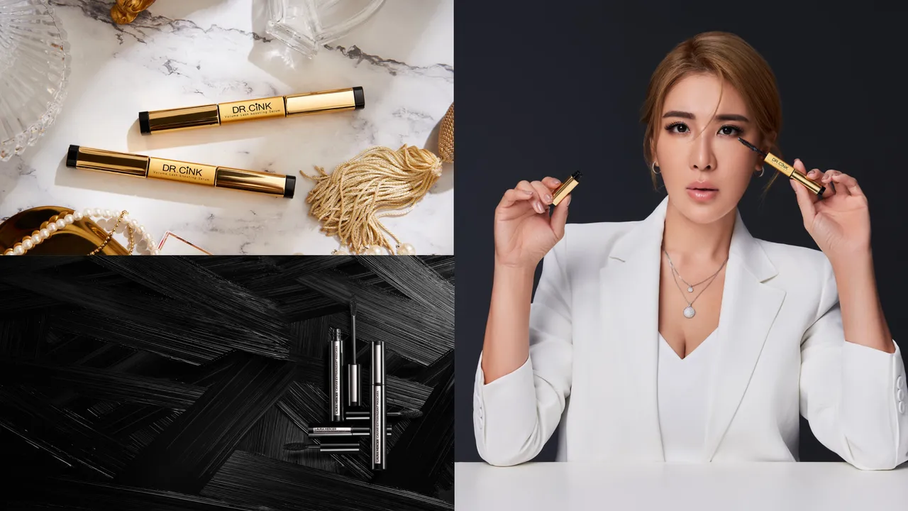 小禎（右圖）用了DR.CINK豐盈新生睫毛滋養液後，愛到跟品牌「求代言」，另外Laura Mercier也帶來睫毛膏新作。品牌提供